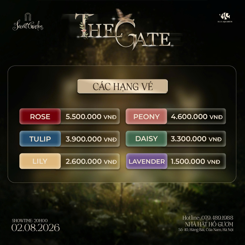 Bảng giá vé The Gate